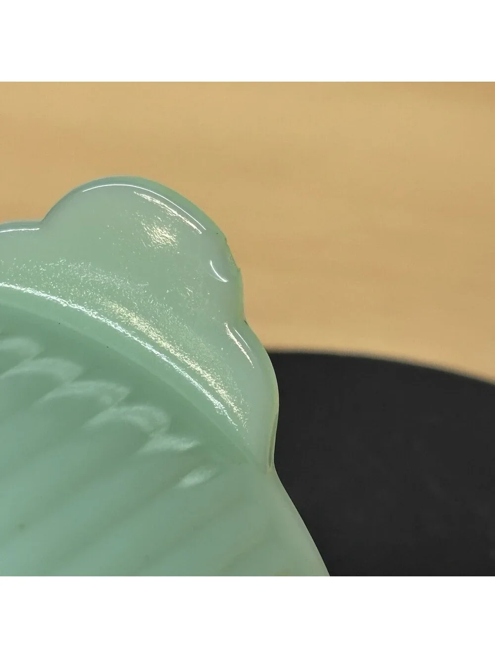 Fire King Jadeite Ribbed Jane Ray Sugar Bowl (No Lid) Anchor Hocking Green Glass